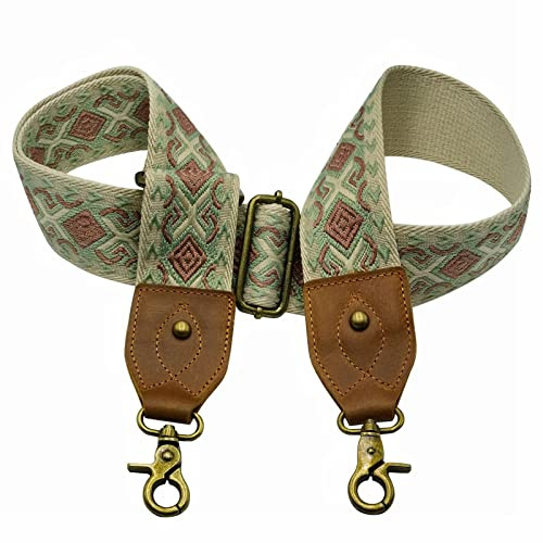 Lebensstyle Breiter Taschenriemen Taschengurt Schultergurt Riemen für Handtaschen Zubehör Verstellbar（Braun Grün）