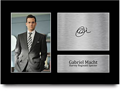 HWC Trading A4 Gabriel Macht Suits Geschenke Gedrucktes Signiertes Autogramm Foto für Fans von Fernsehshows
