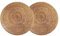 DAWN FLAME Set Mit 2 Handgewebten Tischsets aus Natürlichem Rattan Hitzebeständiger Unterlage Dreibein(Rund 35x35x0.8cm), Honigbraun