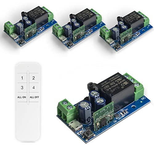 QIACHIP 1 Canali Modulo relè wifi Contatto Pulito Ewelink APP compatibile Alexa Google Home, Inching Relay Monentary/Self-locking Interruttore con 2.4G Telecomando