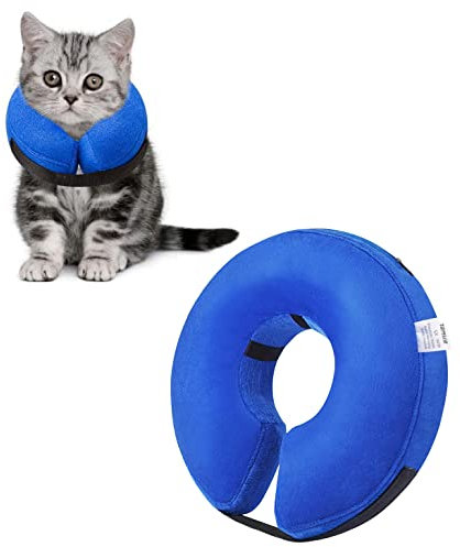 Emwel X-Small Cat Cover Inflatable collar Pet Protection Cover Washable Protective Collar for Small Cat blue