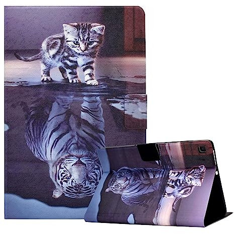 CXTCASE Funda para Samsung Galaxy Tab S6 Lite 10.4 2022/2020, funda protectora con función atril para Samsung Galaxy Tab S6 Lite 2022/2020 (SM-P610/P613/P615/P619), gato tigre