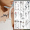 Qpout 30 Blatt Schwarz Realistische Temporäre Tattoos für Frauen Mädchen 95 + Große Größe Vintage Sonne Mond Rosen Schmetterling Feder Designs Körper Kunst Tattoo Aufkleber für Hals Arm Hände