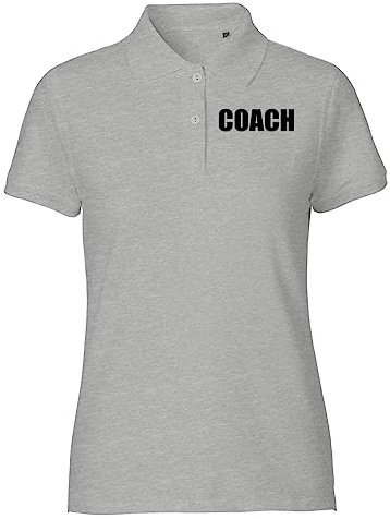 Huuraa Womans Poloshirt für Coach Training Geschenk Größe L Sport Grey Bio Baumwolle Fairtrade für Coach Präsent