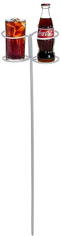 74cm Two Drink Holder Stake for Camping Fishing Beach Barbecue Outdoor Garden Beer Bottle Glass Stand