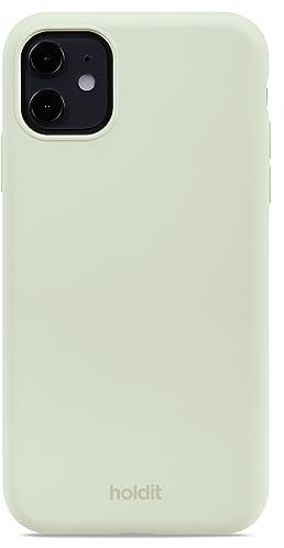 holdit Silikonhülle iPhone 11/Xr - 0,8mm Ultra dünn Handyhülle Silikon - Trendy Slim Silicone case mit Voller Schutz (erhöhte Kante für Kameraschutz) - White Moss