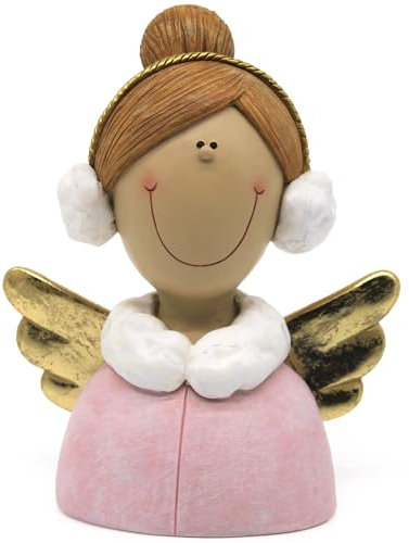 Mea-Living Engel Kim, rosa/Gold, groß, Weihnachtsdeko, Weihnachtsengel, Schutzengel, Geschenkidee zu Weihnachten