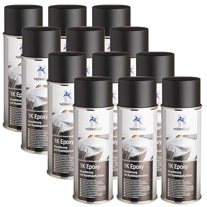 Normfest 1K Epoxy Grundierung mit Roststoppfunktion Füller schwarz 12x 400ml