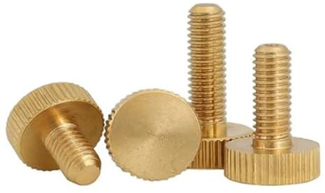 SeroNi Vis à tête Plate moletée en Laiton M3 M4 M5 M6, 20 pièces/lot, serrer à la Main, vis à Pouce(M4X16 20PCS)