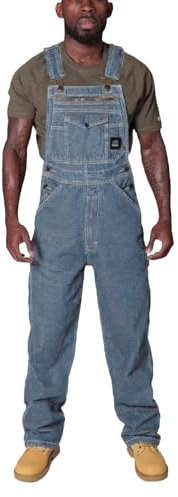 ZDSUHYIW Tuta da uomo in denim, pantaloni con salopette, jeans slim fit, pantaloni elasticizzati, pantaloni in denim, tasche, taglie forti, jeans, Azzurro, M