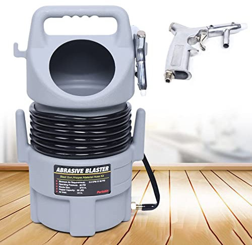 Sabbiatrice mobile, sabbiatrice, pistola per sabbiatura, tubo per sabbiatura, aria compressa, kit di sabbiatura con pistola per sabbiatura, 50 lbs, 24 x 53 cm.(compressore non incluso)