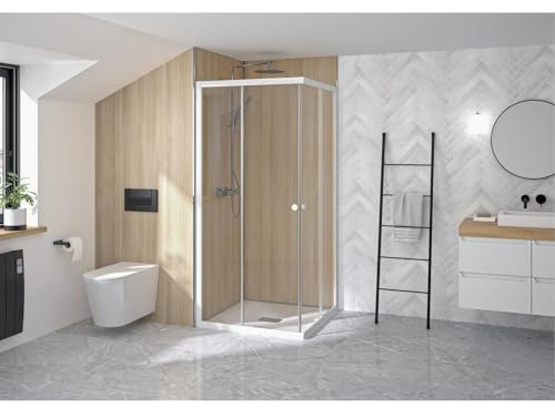 Paroi de douche SUPRA III A 80cm accès d'angle coulissant gauche fixe droite - KINEDO - PA1581BTND