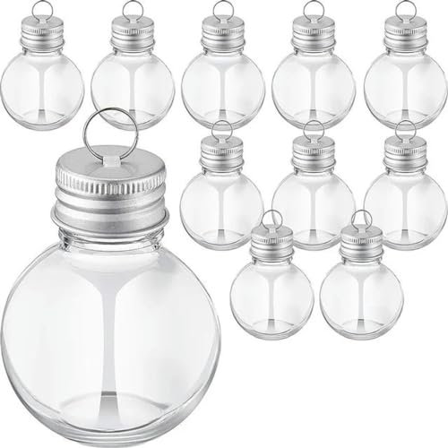 6/10 Stücke Weihnachtsbaum Ornament Befüllbare Schnaps Wasserflasche Glühbirnen Form Klare Weihnachtskugel Anhänger Home Party Decor-10 Stücke