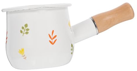 Mikinona Bote de leche esmaltado olla de esmalte cacerola para calentar leche cazo pequeño sartenes pequeñas Freidora olla de comida olla para calentar leche cocina de inducción maceta niño