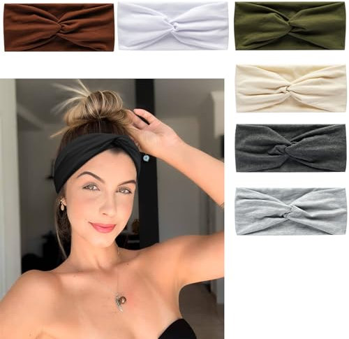 Boho Stirnbänder für Frauenhaar Elastisches weiches Haarband Bandanas Multi Farbe Haarschal Haarzubehör Yoga Sport (UNIQUE)