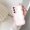 UEEBAI Coque pour Samsung Galaxy A15 4G/5G, Housse de Protection Antichoc TPU Bumper avec Militaire Protection Rigide PC Arrière Case Ultra Léger et Mince étui Cover Bords ondulés, Rose