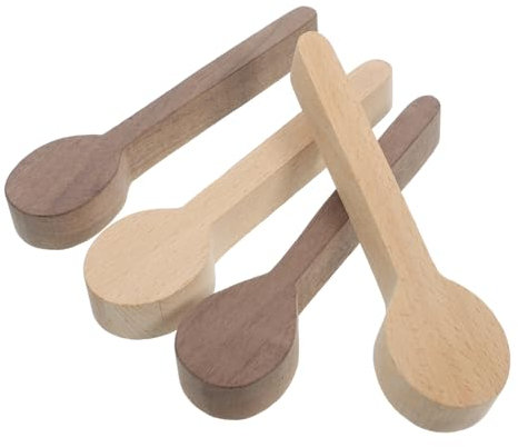 STOBOK 4pcs Handmade Wooden Spoons DIY Spoon Making Material Craft Making Material