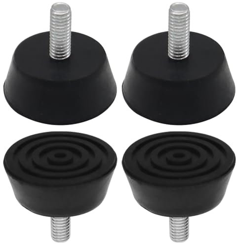 Aoyswuz 4 Stück M6 x 16 mm Gummi Stellfüße Gummifüße Schraubbar Basisdurchmesser 32 mm Gummi Möbelfüße für Möbel, Geräte und Kleingeräte