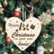 iwiio Happy First Christmas Heart Ornament Wooden Plaque for New Home or Christmas Tree Decoration