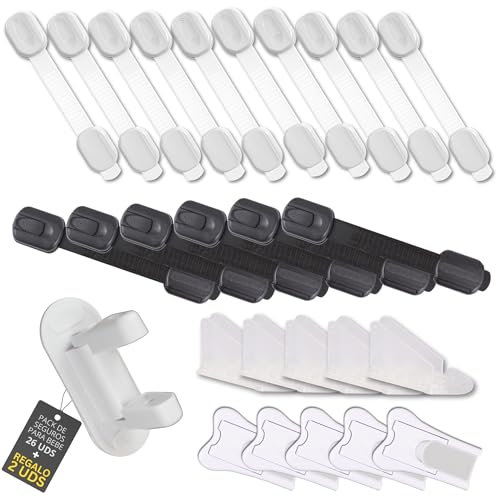 LÏA Kit de Seguridad para Bebés Hogar - Incluye 26 Piezas: Protección para Ventanas y Puertas Correderas| Más 2 und bloqueo de manivela puerta.