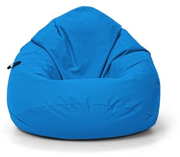 Nadimaideal Sitzsack Tropfenform Kastanie | Bodenkissen für Kinder & Erwachsene | Indoor & Outdoor | Gaming Sitzsack - Sitzkissen - Beanbag | Füllung EPS Perlen (Hellblau, XL-Durchmesser 77 cm)