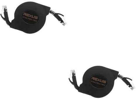 CONGARTENO 2 Piezas 10 Cable Ethernet Cat6 Mbps Transmitiendo Cable Digital De Red Cable Ethernet Retráctil Ethernet Digital Cable Ethernet Plano Cable De Red Retráctil Black
