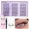Individual Eyelashes Cluster Lashes Kit, Natural Lash Extension Kit Cluster Eyelash Extension Kit, 162pcs C Curl 10-14mm Eyelash Clusters with Lash Glue Bond and Seal Tweezers by ALICE