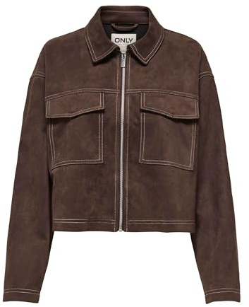 ONLY Onlstina Life Cc PNT Veste en daim synthétique pour femme, Cocoa crème, M