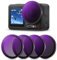K&F Concept ND Filtersets, Push-in Filter ND8, ND16, ND32, ND64 Filter kompatibel mit DJI Osmo Action 5 PRO/Action 4, Graufilter Actionkamera Zubehör Polarisierende Neutral Density HD Glass