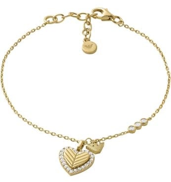 Emporio Armani Damenarmband aus Sterlingsilber mit Karabiner- oder Schieberverschluss, Gelbgoldton