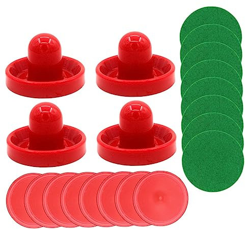 Happyyami Airhockey Zubehör mit Kunststoff Pucks und Schlägern 20 Stück Ersatzteile für Kleiner Airhockey Tisch für Familien Spaß und Einfaches Spielen