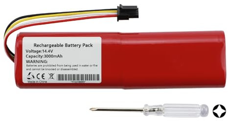 K KYUER 3000mAh Robot Aspirapolvere Batteria per Roborock S5 S50 S51 S55 S5 Max S6 S6 Max S7 T6 T7 T60 T61 T65 E4 Xiaomi Mijia 1. und 2. Generation Robot Vacuum Cleaner BRR-2P4S-5200S Battery