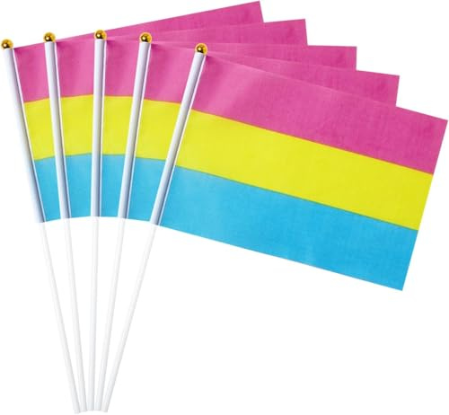 25Pcs Drapeau Pansexuel Arc-en-Ciel LGBT, Petit Drapeau Pansexualité avec Baton, pour Célébrations, Décor, Festival, Fête, Carnaval, Intérieur, Extérieur ﻿