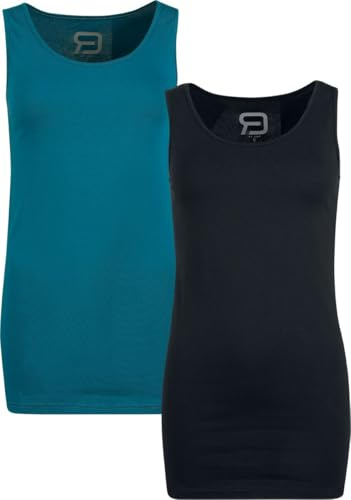 RED by EMP Damen schwarz-petrolfarbenes Top im Doppelpack