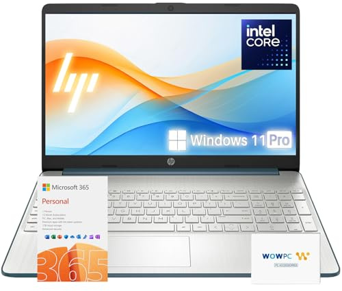 HP 15.6 Laptop | Back to School Limited Edition with Microsoft 365 | 16GB RAM | 768GB Storage (256GB SSD&512GB External Storage)| Intel Core Quad-Core Processor | Wi-Fi | Win11 Pro | WOWPC Bundle