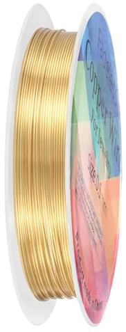 M METERXITY 0.5 mm/24 Gauge Copper Wire for Jewelry Making, 20.3FT Copper Beading Craft Wire for Jewelry/Weaving/DIY Crafting/Planting, Color-Retaining [6.2M, KC-Gold]
