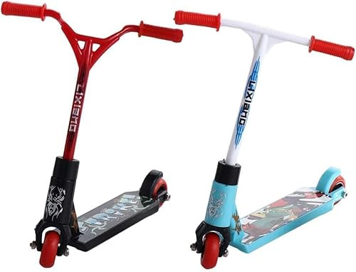 Opemg 2 Stück Mini Roller mit Zwei Rädern, Mini Finger Skateboard, Kleiner Roller für Partygeschenke, Fingertraining, magische Kits und Zubehör, Jonglierspiele