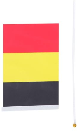 Drapeaux à Main Belges Portatifs 50 Pièces en Polyester et Plastique | Légers et Lavables, Résistants à Décoloration, pour Festival et Jardin, Décoration de Fête