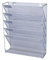 o/d Mesh Wall Literature Holder 5 A4 compartments Silver