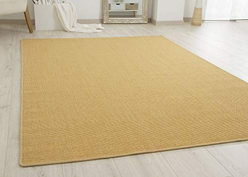 Steffensmeier Sisal Teppich Acapulco - gekettelter Sisalteppich aus 100% Sisal in Natur-Beige, Größe: 200x200 cm