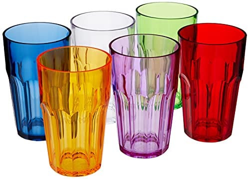 Guzzini - Happy Hour, Set aus 6 Hohe Trinkgläser - Ø8 x h12 cm - Kapazität: 420 cc - 07230652, Sortiert