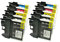 Logic-Seek 10 XXL Tintenpatronen kompatibel für Brother LC1100 LC980 4xbk je 23ml, 2X c, 2X y, 2X m je 14ml, LC1100BK LC1100Y LC1100C LC1100M LC980BK LC980Y LC980C LC980M