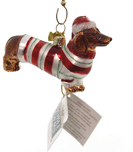 Noble Gems Kurt Adler Dackel, Christbaumschmuck aus Glas (8,89 cm)