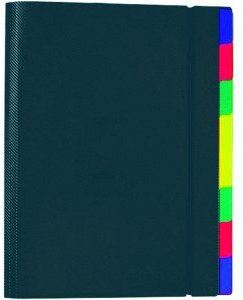 Foldersys Ordnungsmappe A4 PP 8 Fächer schwarz