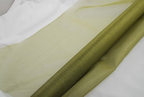 Organza 70 cm x 10 m 2-Ton Organza Tisch Deko Stoff - Zweiton Organzastoff - Dekostoff (Oliv grün)