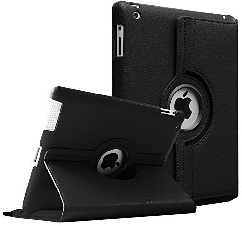 Fintie Custodia Compatibile con Apple iPad 4/3 / 2 - Girevole 360 Gradi di Rotazione Stand Cover Protettiva Case con Auto Sveglia/Sonno Funzione, Nero