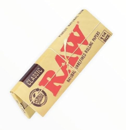 RAW 10 booklets CLASSIC Natural rolling paper size 1.25 or 1 1/4