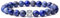 MetJakt Natürliche 8 mm Edelsteine Heilung Crystal Stretch Perlen Armband Armreif mit 925 Sterling Silber Double Happiness Anhänger (Lapislazuli)
