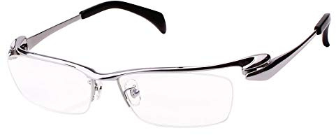 Agstum Optische Business-Brille aus reinem Titan, halbrand, klare Linse, silber