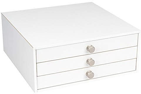 MADEIRA Garnschatulle Oberfläche weiß (leer/ 37 x 36 x 15 cm), mit DREI herausnehmbaren Schubladen, bietet viel Stauraum und ist EIN echter Hingucker